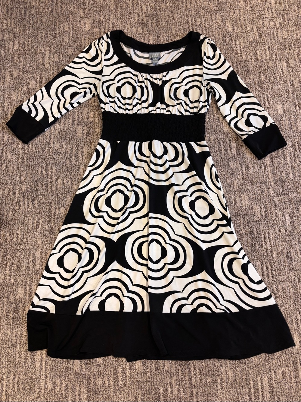 Rabbit Rabbit Rabbit Black and White Graphic Floral Dress